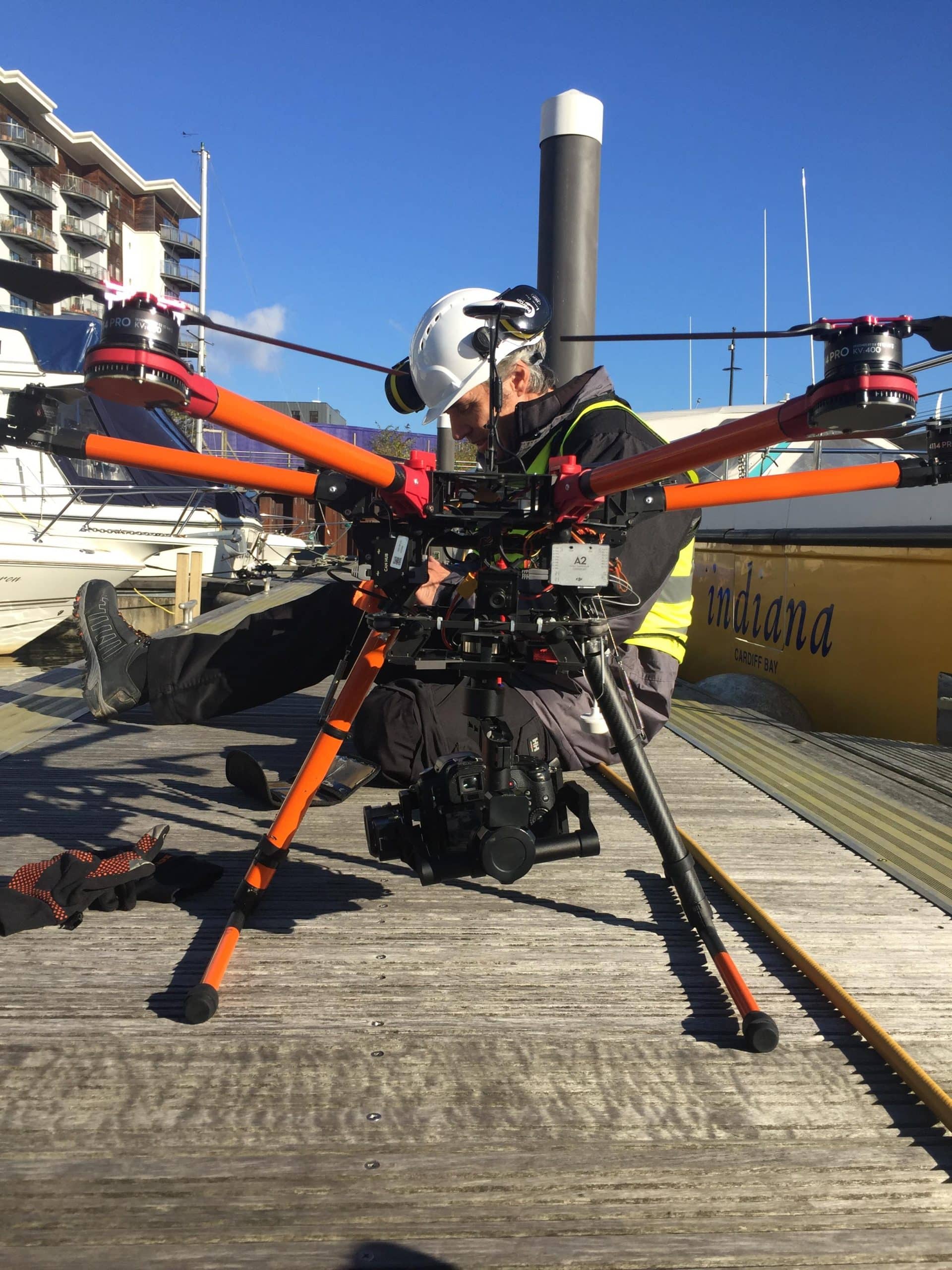 Greg Chivers preparing to launch one of LUNARs multi rotor drone scaled