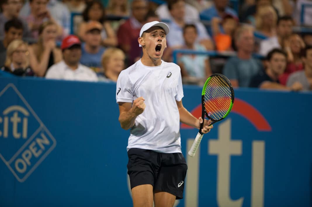Alex de Minaur is flying the flag for Australia at his home grand slam