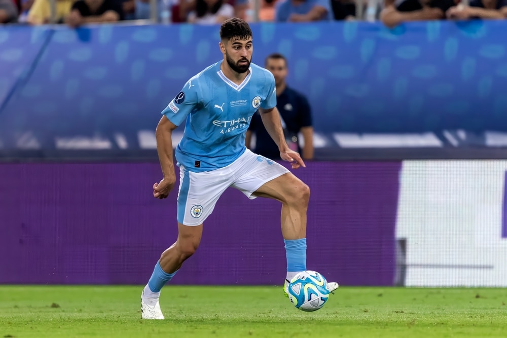 Josko Gvardiol playing football for Manchester City