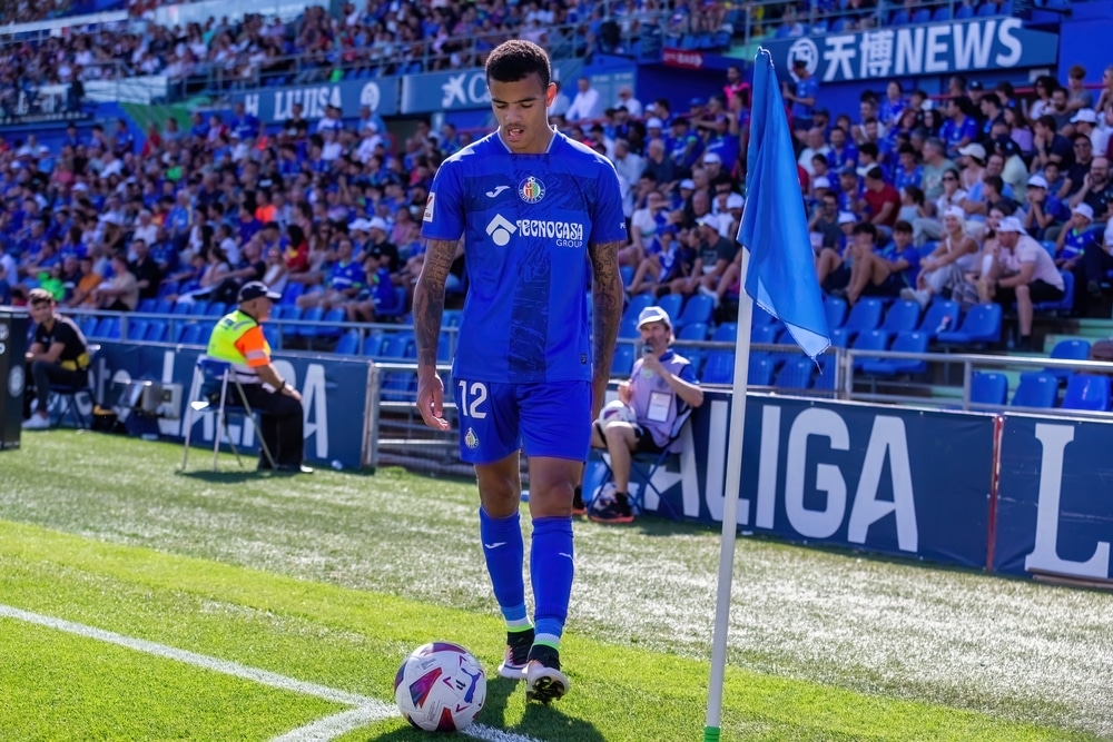 Man United forward Mason Greenwood playing football for Getafe