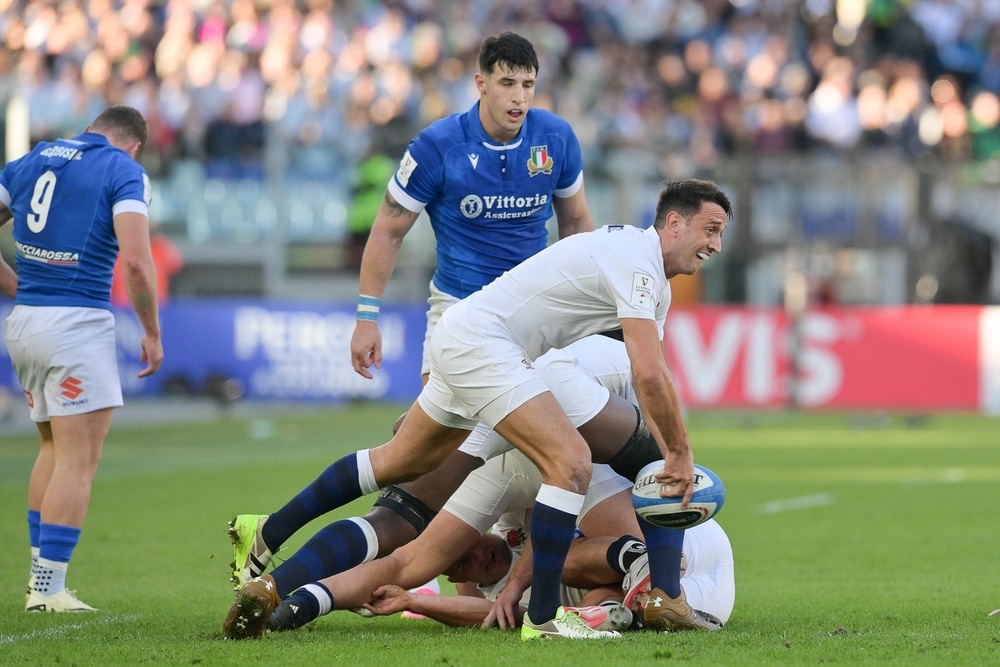 Alex Mitchell playing rugby