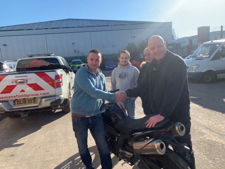 German motorcyclist reunited with bike stolen five years ago