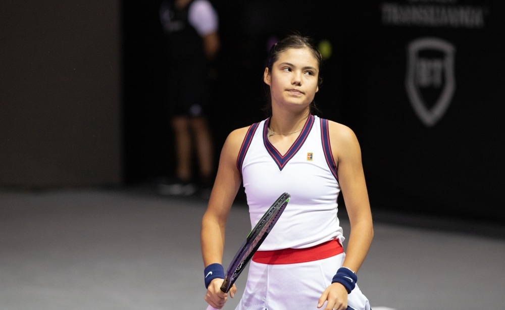 Emma Raducanu playing tennis