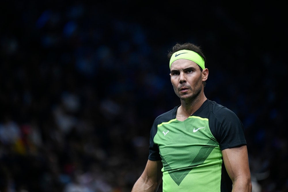 Rafael Nadal playing tennis