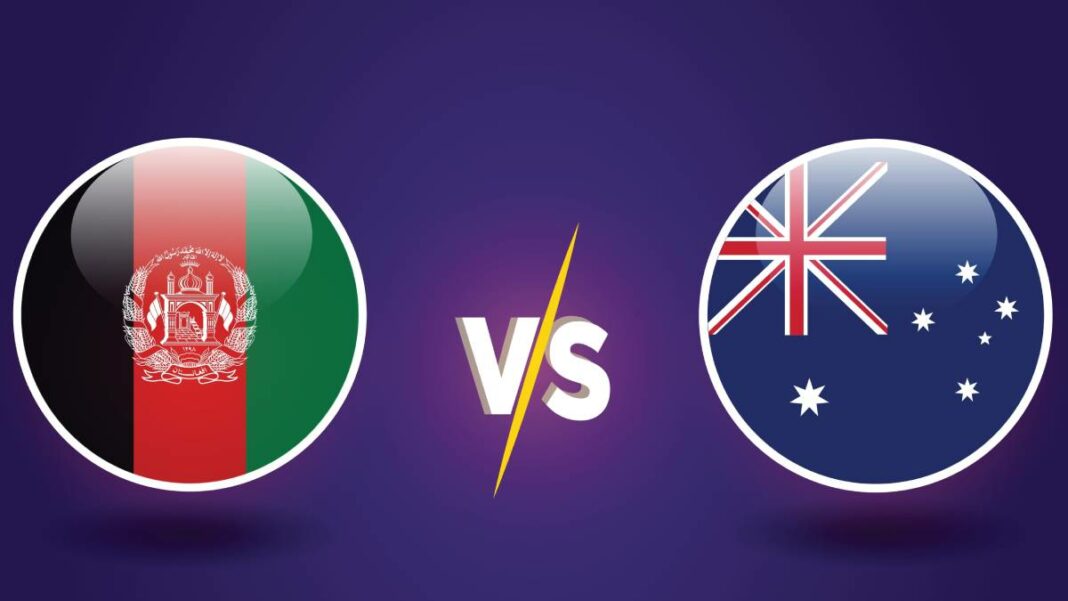 Afghanistan vs Australia Champions Trophy cricket flags and logos