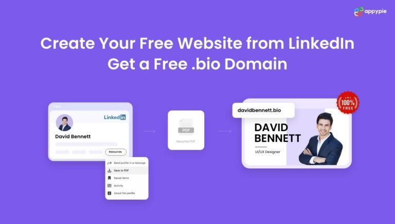 Appy Pie Teams Up with name.com to Offer Free LinkedIn Website Builder and .bio Domain