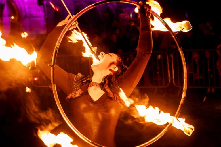 Fire festival returns to light up Rochdale with displays, ice rink and Christmas market