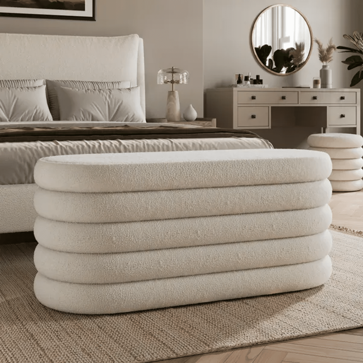 The storage ottoman is a stylish yet practical room addition