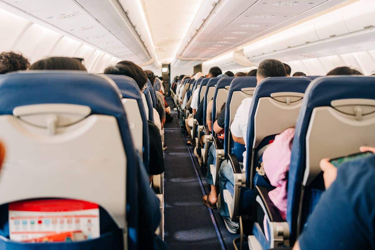 Inside a plane