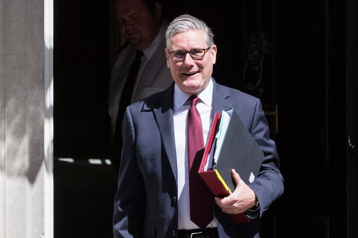 British Prime Minister Sir Keir Starmer departs 10 Downing Street for the House of Commons to attend the Prime Minister's Questions