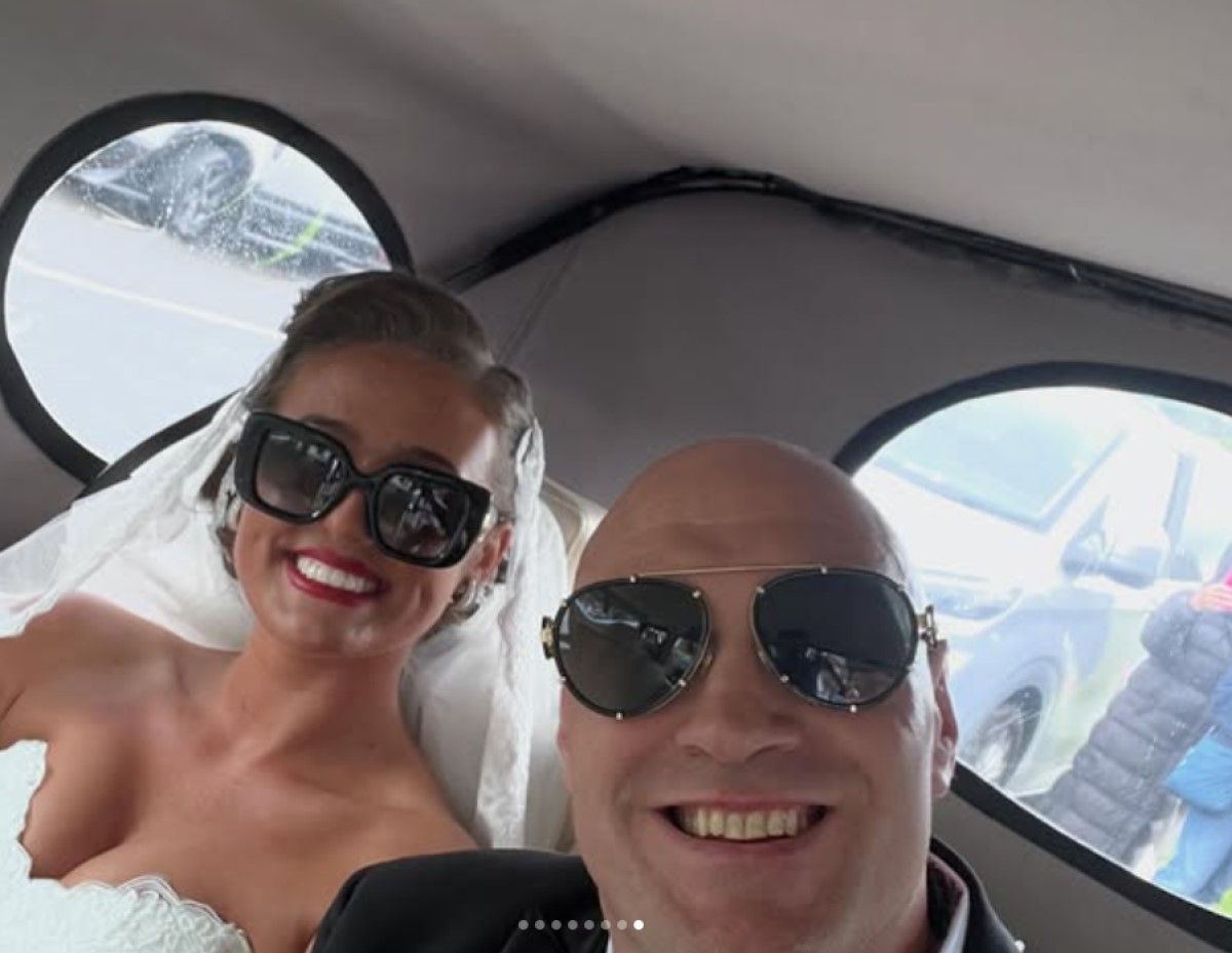 Tyson Fury with his daughter Venezuela on her wedding day